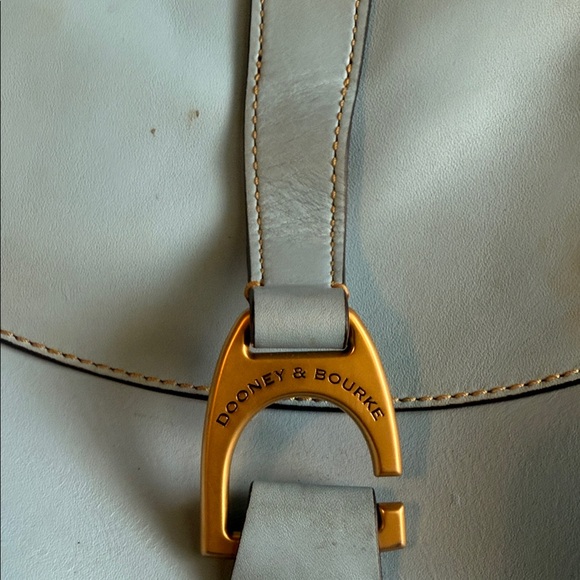 Dooney & Bourke Light Blue and Tan Shoulder Bag - Picture 2 of 6